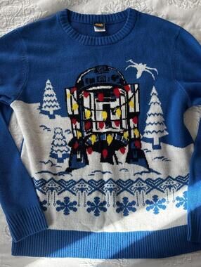 Star Wars Men's Blue and Multi Jumper